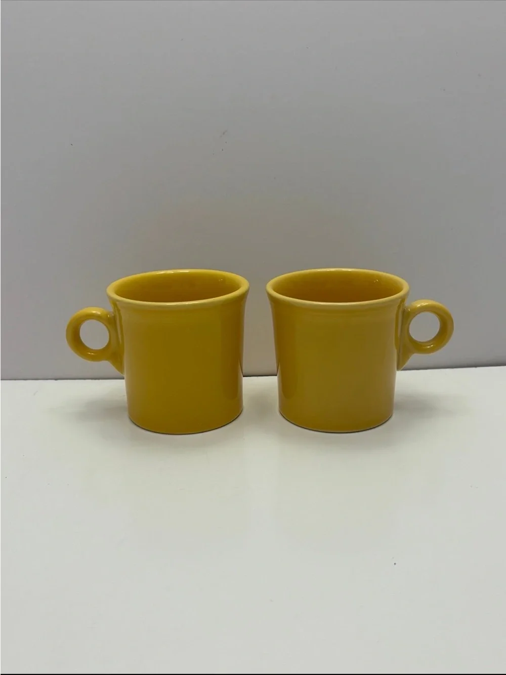 Set of Fiesta Homer Laughlin Fiesta Classic Ring Handle Mugs sunflower yellow